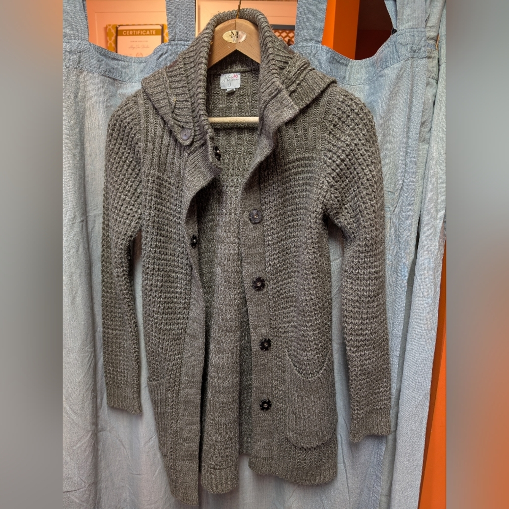 John + Jenn Gray Button-Up Cardigan Coat